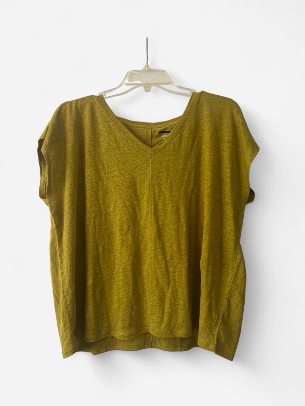 V-Neck Short Sleeve Women's Top in Olive